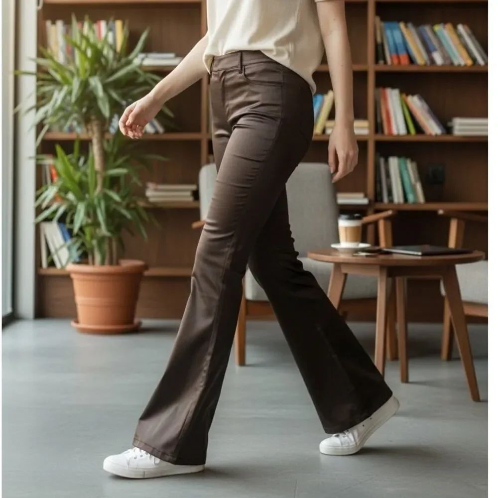 Chic ZARA Women's Plum Stretchy Wide Leg Pull-On Pants w/Pockets - Size: S